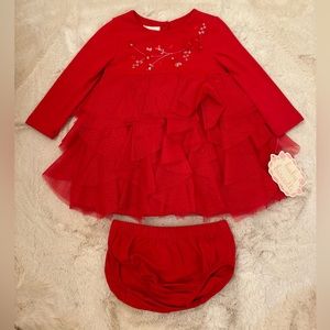 Biscotti Ruffled Glitter Baby Dress